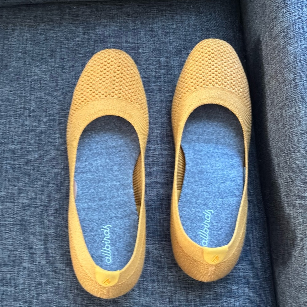 Allbirds Women's Yellow Tree Breezer Breathable Round Toe Knit Ballet Flats Sz 7